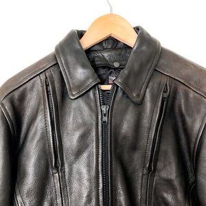 Raiders Thinsulate Black Leather Jacket Size 12
